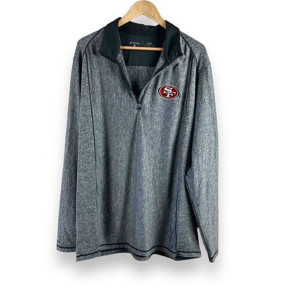 Antigua Men's 2XLT San Francisco 49ers Performance Half Zip Pull Over Gray - Picture 1 of 10